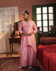 Sana Assymmetrical Flamingo Chanderi Kurta Set