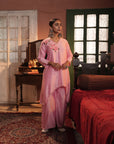 Sana Assymmetrical Flamingo Chanderi Kurta Set