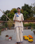 Sana Assymetrical Off White Chanderi Kurta Set