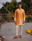 Yusuf Mustard Silk Chanderi Kurta Set