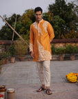 Yusuf Mustard Silk Chanderi Kurta Set