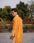 Yusuf Mustard Silk Chanderi Kurta Set