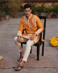 Yusuf Mustard Silk Chanderi Kurta Set
