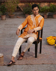 Yusuf Mustard Silk Chanderi Kurta Set