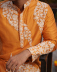 Yusuf Mustard Silk Chanderi Kurta Set
