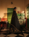 Nafisa Black Silk Chanderi Lehenga Set