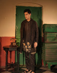 Rahim Black Silk Chanderi Kurta Set