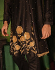 Rahim Black Silk Chanderi Kurta Set