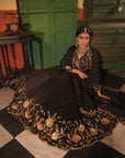 Nafisa Black Silk Chanderi Lehenga Set