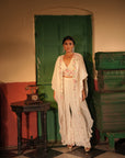 Eira Off White Georgette Cape Set