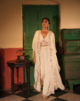 Eira Off White Georgette Cape Set