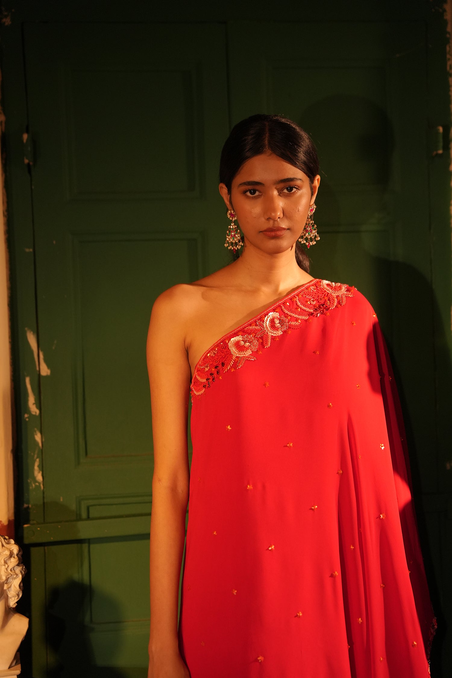 Qadira Red Georgette Set