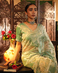 Jenna Teal Tissue Saree