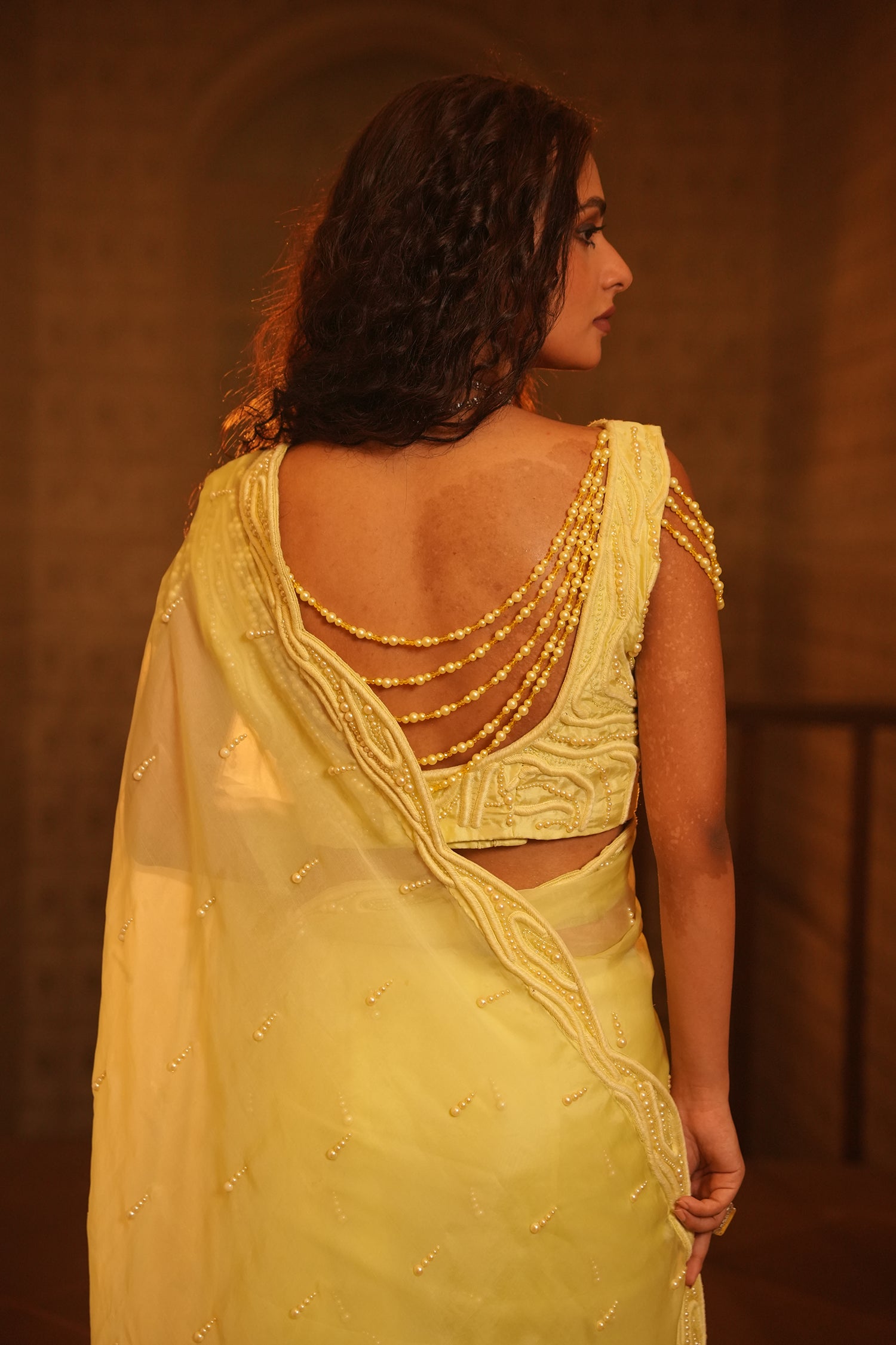 TT Heavy Embroidery Blouse With Organza Saree