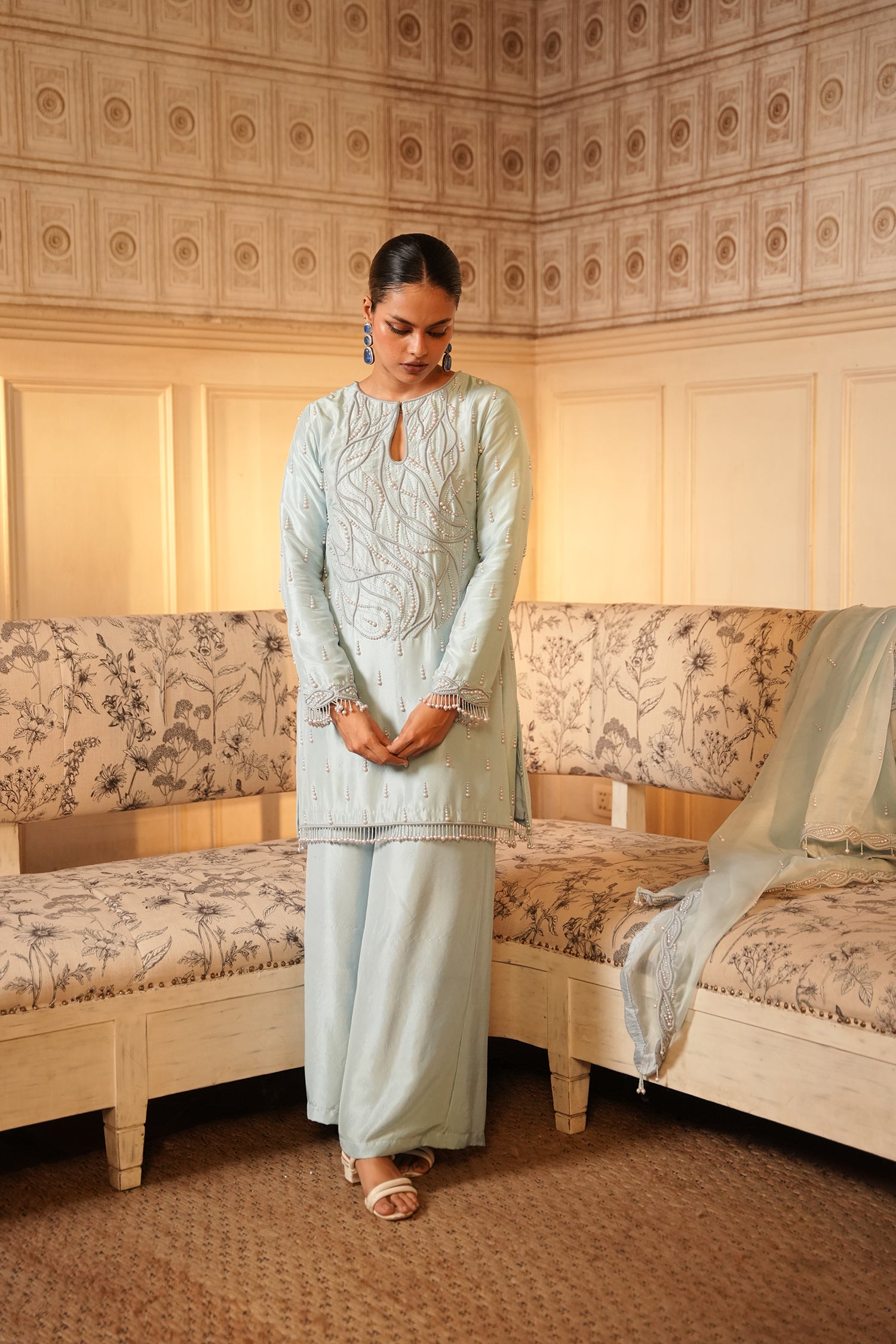 TT Short Kurta With Sharara Pants And Duppatta