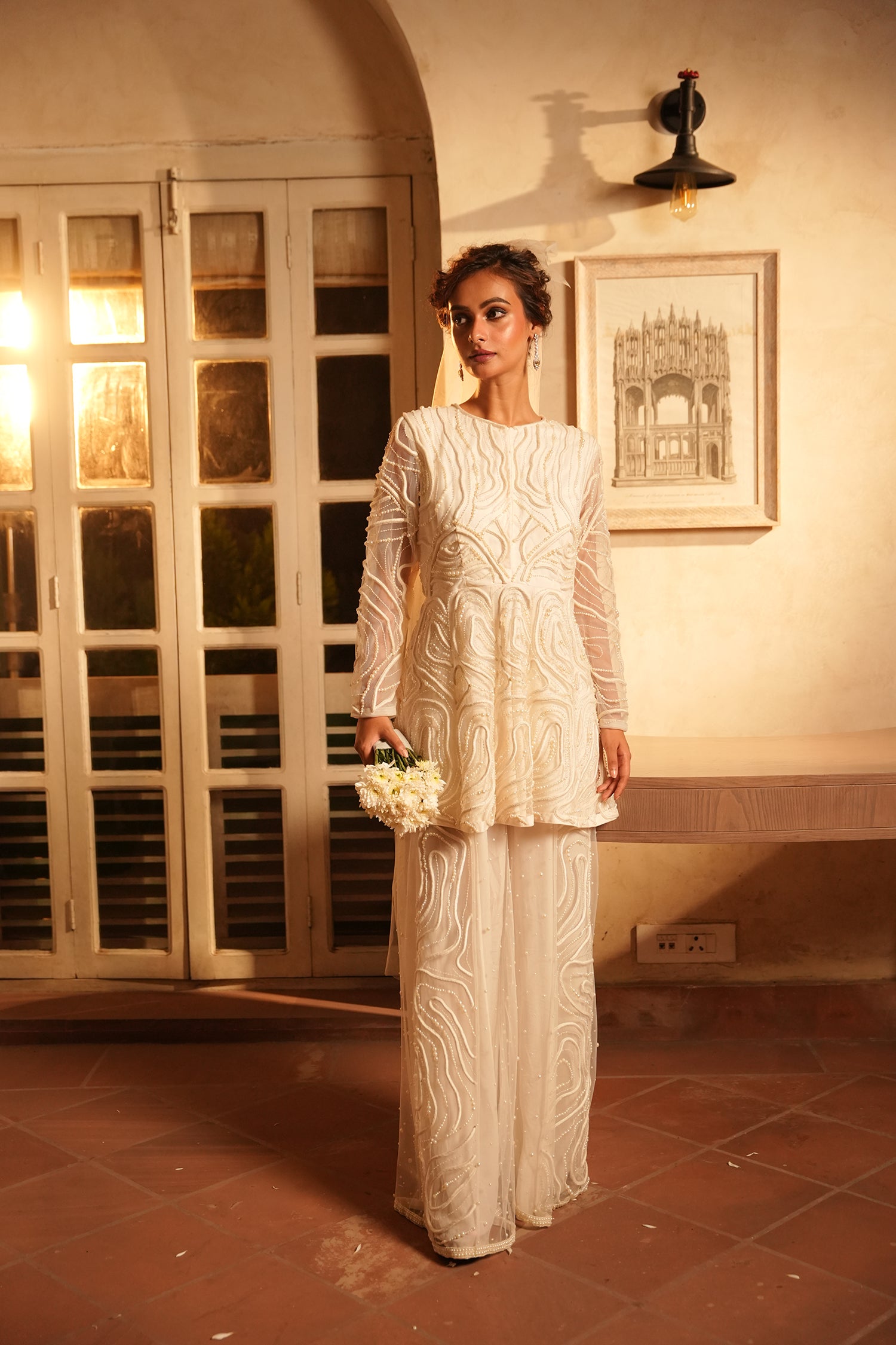 TT Peplum Top With Gharara Pants