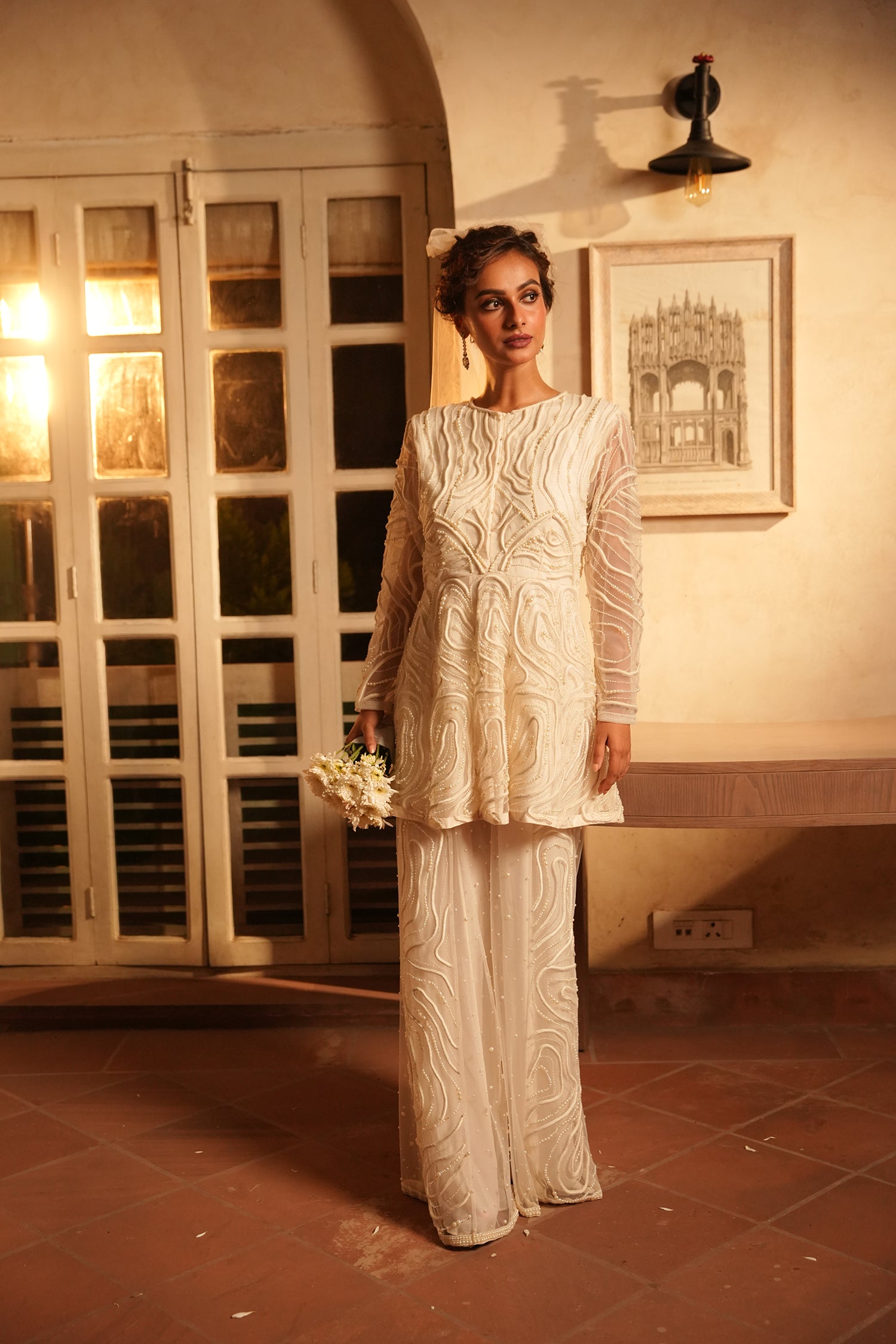 TT Peplum Top With Gharara Pants