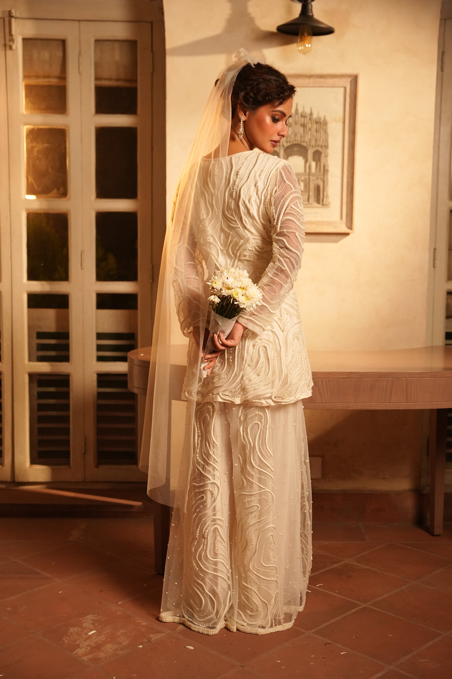 TT Peplum Top With Gharara Pants