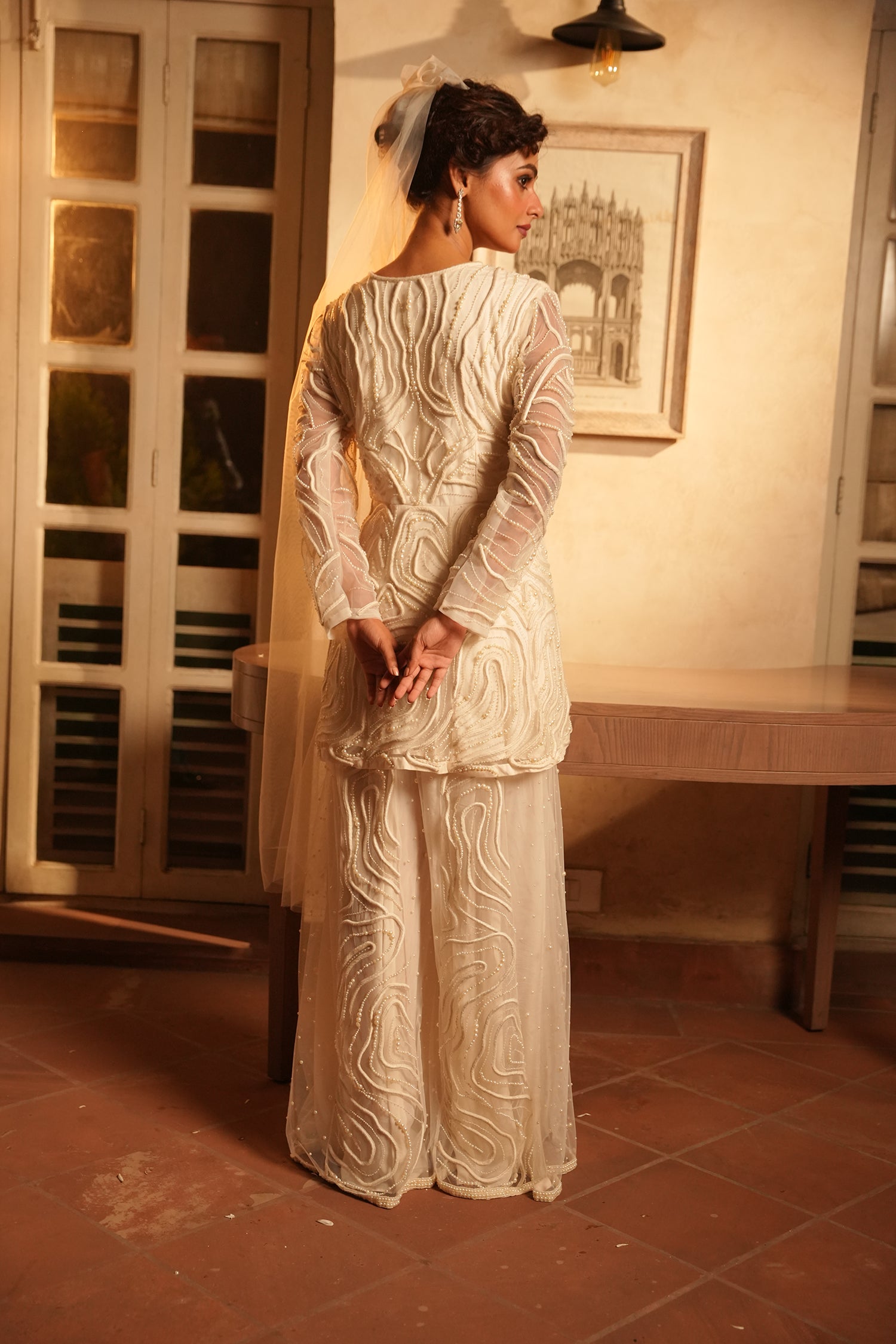 TT Peplum Top With Gharara Pants