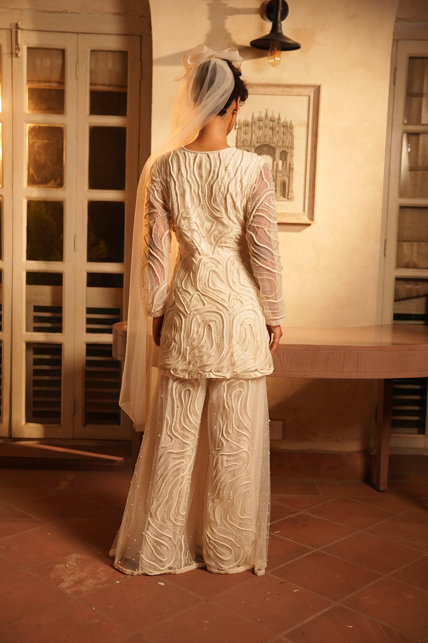 TT Peplum Top With Gharara Pants