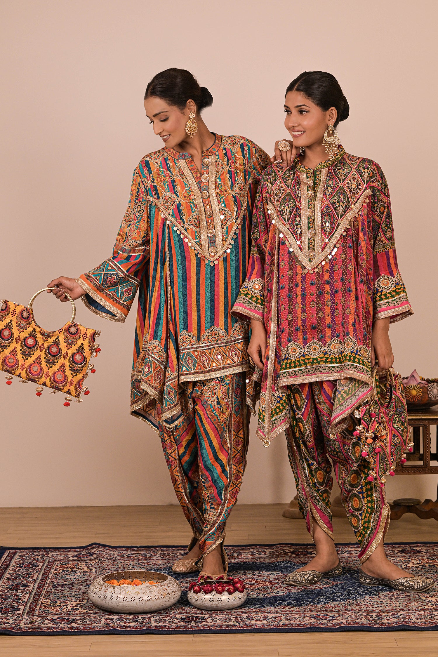 Sapphire Blue Crepe Suit with Tulip Pant and Matching Canvas tote bag