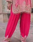 Rani Pink Brocade Kurti Plazzo Set Ethnic Party Look