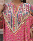 Rani Pink Viscose Crepe Suit Set with Tulip Pants – Festive Glamor