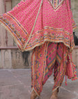 Rani Pink Viscose Crepe Suit Set with Tulip Pants – Festive Glamor