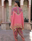 Rani Pink Viscose Crepe Suit Set with Tulip Pants – Festive Glamor