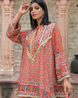 Red Viscose Crepe Suit Set with Tulip Pants – Elegant Ethnic Style
