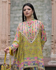 Green Viscose Crepe Suit Set with Tulip Pants – Festive Flair