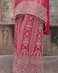 Rani Pink Brocade Kurti Sharara Set Indian Ethnic Wear
