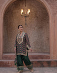 Kai Green Crepe Kurti Pant Set Designer Indian Ethnic Wear