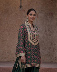 Kai Green Crepe Kurti Pant Set Designer Indian Ethnic Wear