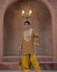Mehandi Green Crepe Kurti Set Trendy Indian Festive Outfit