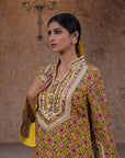 Mehandi Green Crepe Kurti Set Trendy Indian Festive Outfit