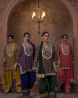 Rani Pink Crepe Kurti Salwar Set Contemporary Festive Fashion