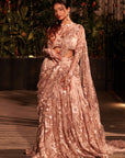 Bronze Affair Lehenga Set. 2 (Lehenga with attached drape dupatta + Blouse)