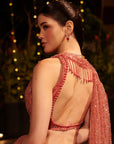 Rose Dust Lehenga Set. 2 (Lehenga + Blouse with attached trail)