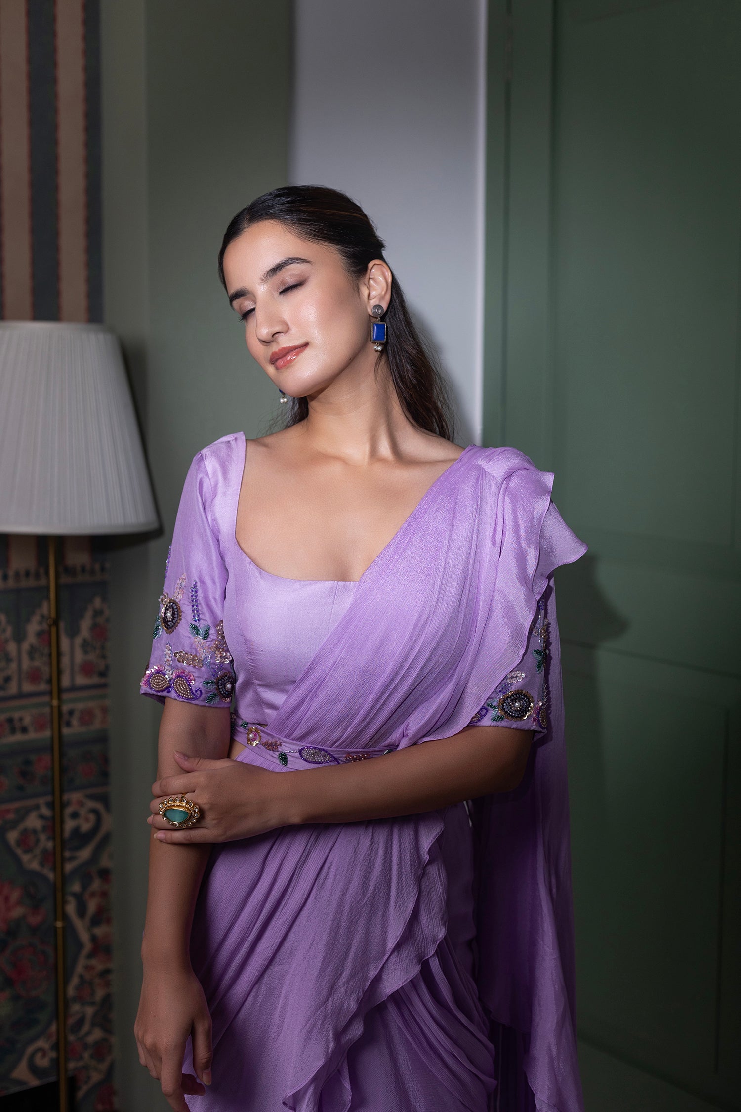 Lilac Saree