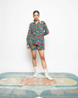 SLOUCHY PLEATED SHORTS - TURQUOISE