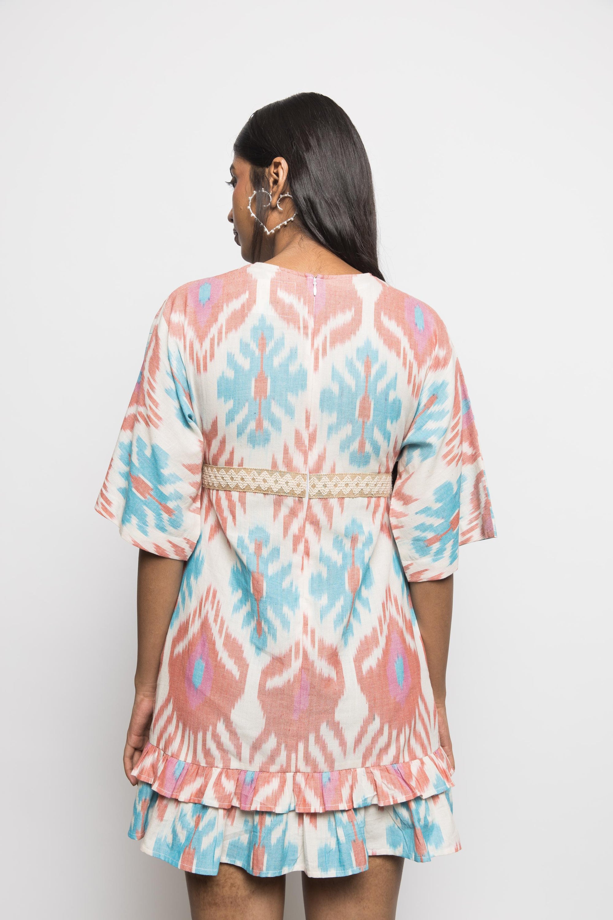 PLUNGE NECK RUFFLE MINI