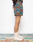 SLOUCHY PLEATED SHORTS - TURQUOISE