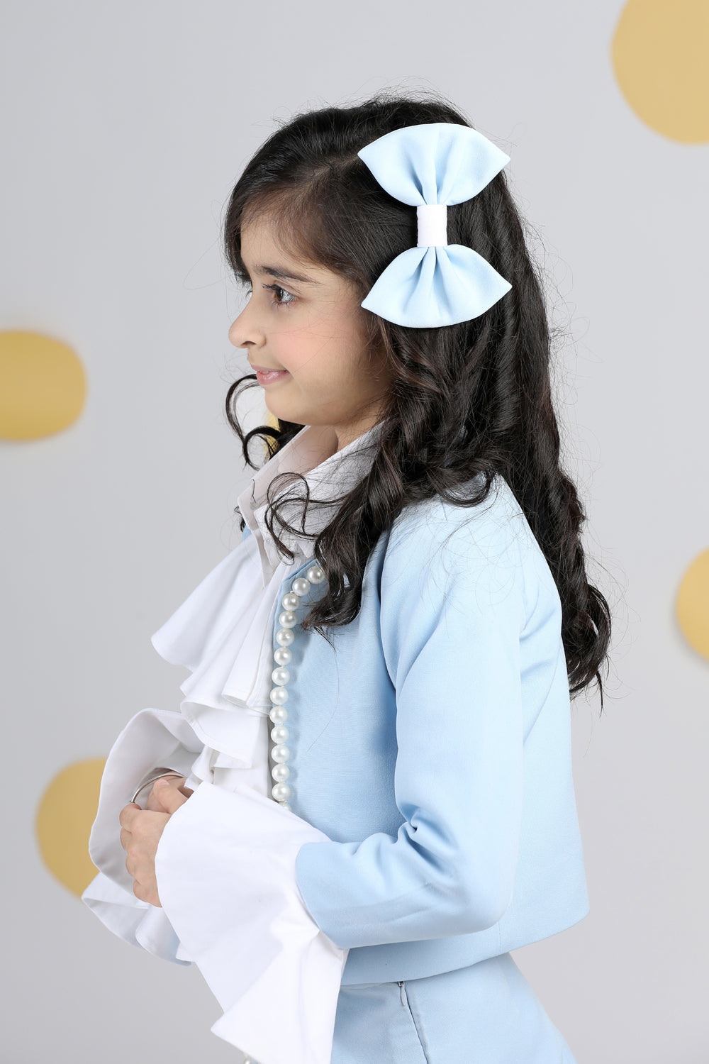 Co-ord Set with Pleated Skirt N Pearl Embroidery and Detailing On Cuff