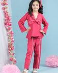 Two Piece Co-ord Set with Piping and Bow Detsailing