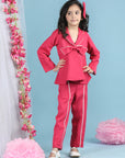 Two Piece Co-ord Set with Piping and Bow Detsailing