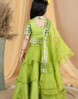 Lehenga with Blouse with Leather Work