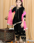 Velvet Suit with Chunni - Black