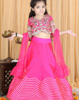 Silk Lehenga and Blouse with Gota Embroidery