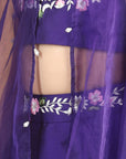 Thread Embroidery Blouse with Cape N Lehenga